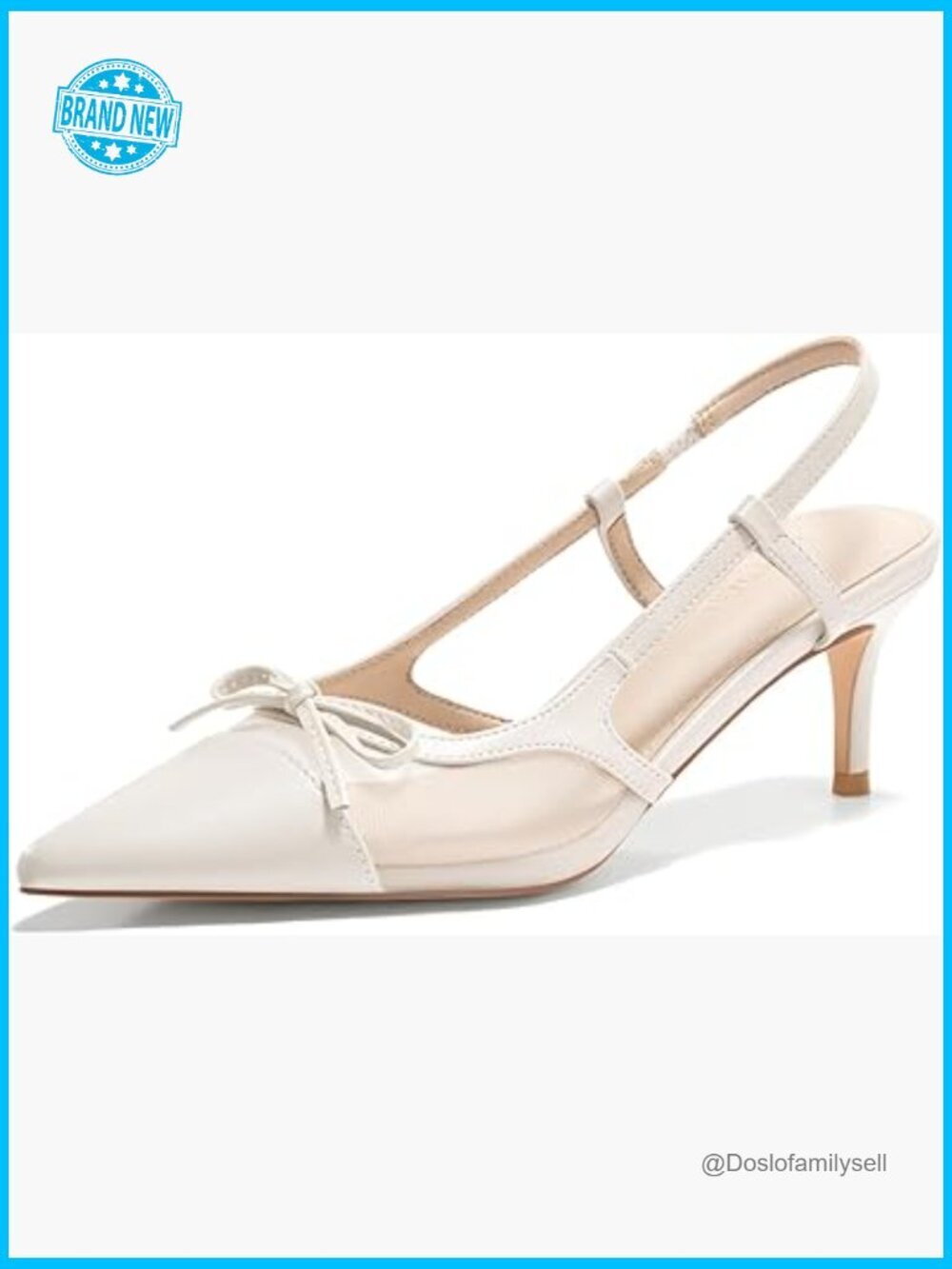 Women's Kitten Heel Slingback Pointed Toe Pumps - Comfortable Dress Shoes